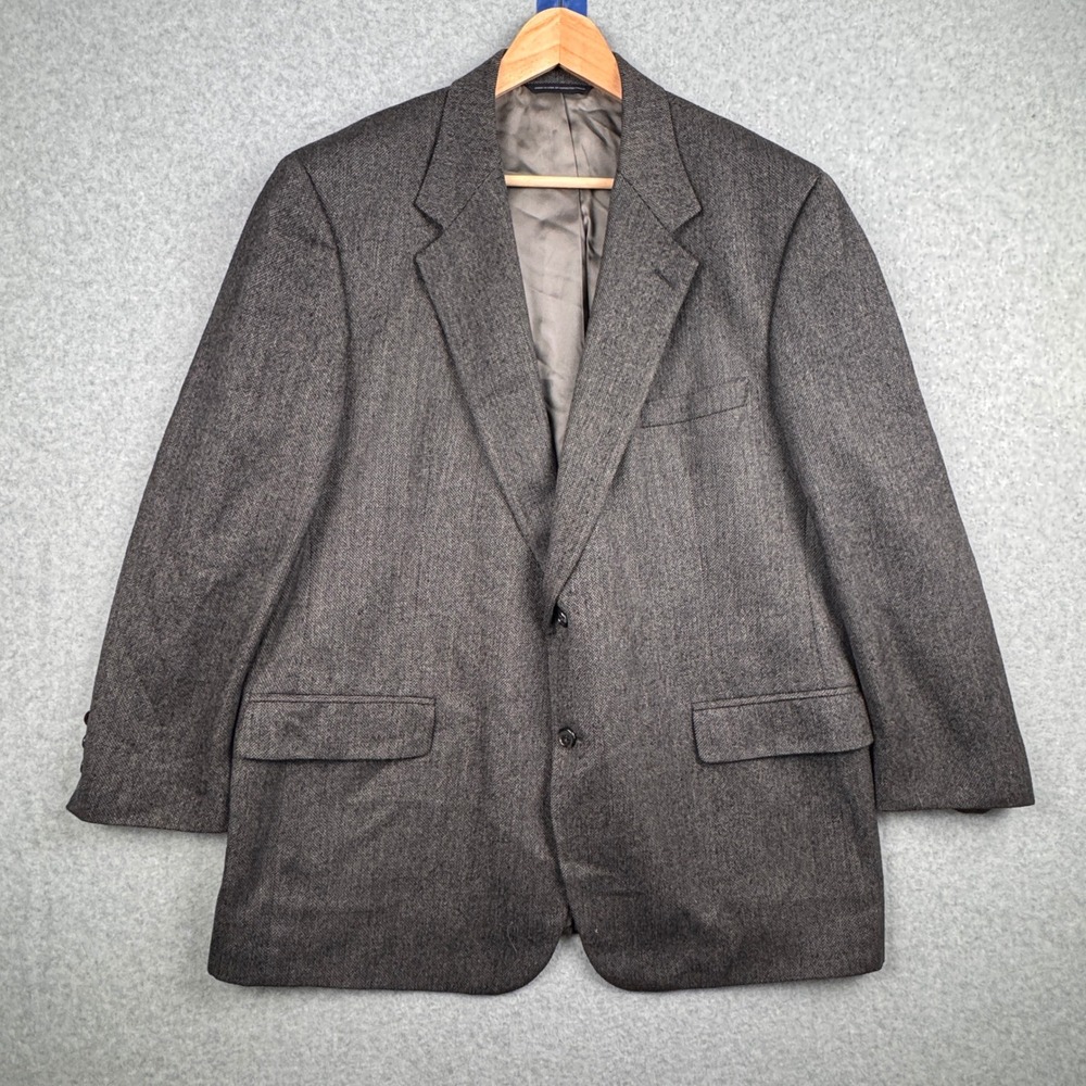 Brooks Brothers Blazer Mens 46R Gray Lambswool Cashmere 2 Button Sport Coat